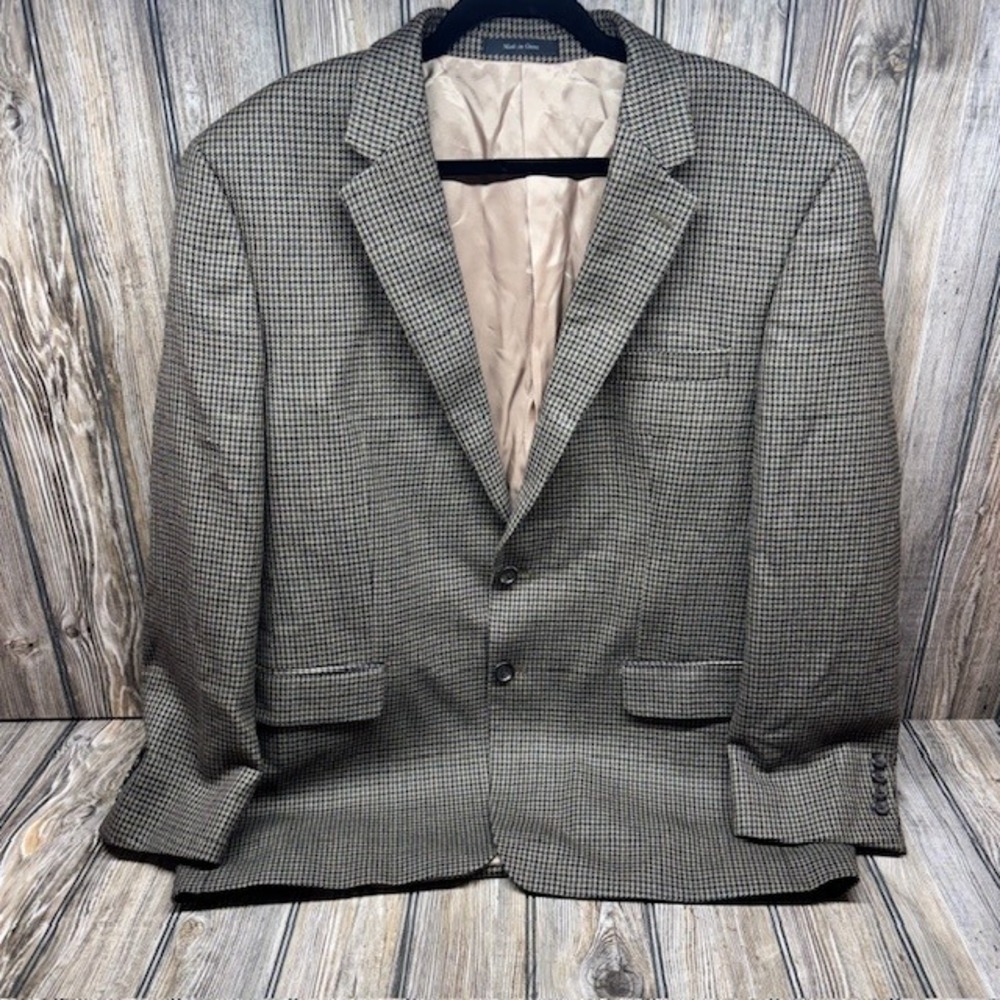 Lauren Ralph Lauren Men's Houndstooth Blazer 46R Wool Sport Coat Business Casual